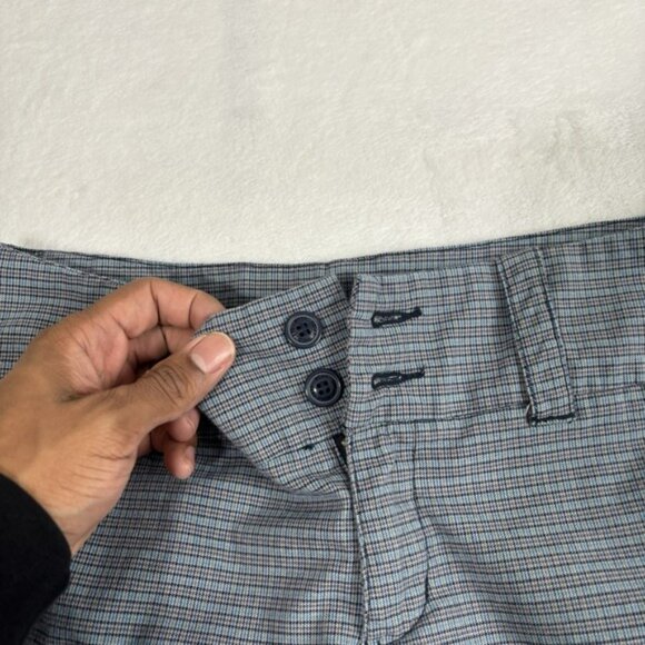 Y2K Roxy Plaid Chino Goth Skate Blue Shorts Capris Women's Size 5 - Picture 3 of 10